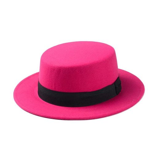 Lianji-Chapeau Melon En Feutre De Laine Pour Enfant,Haut Nar,Vintage,Rétro,Élégant,Plat,Breton,Porkhelicopter,Pork Pie,Taille Unique,54cm