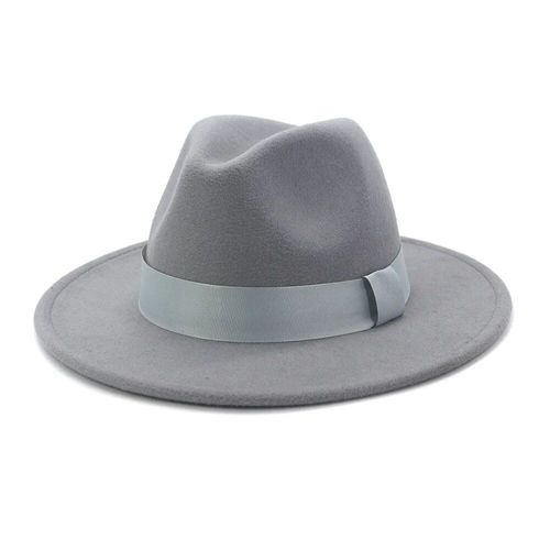 Qbhat-Chapeau Fedora Jazz En Feutre De Laine Pour Hommes Et Femmes,Chapeau De Mariage Trilby,Bord Large,Vert Citron,Couleur Unie