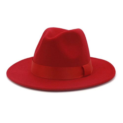 Qbhat-Chapeau Fedora Jazz En Feutre De Laine Pour Hommes Et Femmes,Chapeau De Mariage Trilby,Bord Large,Vert Citron,Couleur Unie