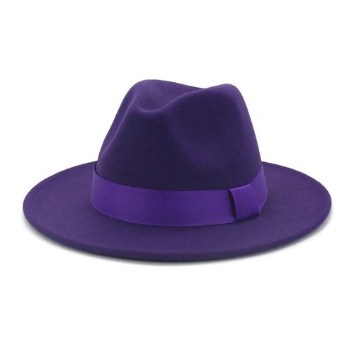 Qbhat-Chapeau Fedora Jazz En Feutre De Laine Pour Hommes Et Femmes,Chapeau De Mariage Trilby,Bord Large,Vert Citron,Couleur Unie