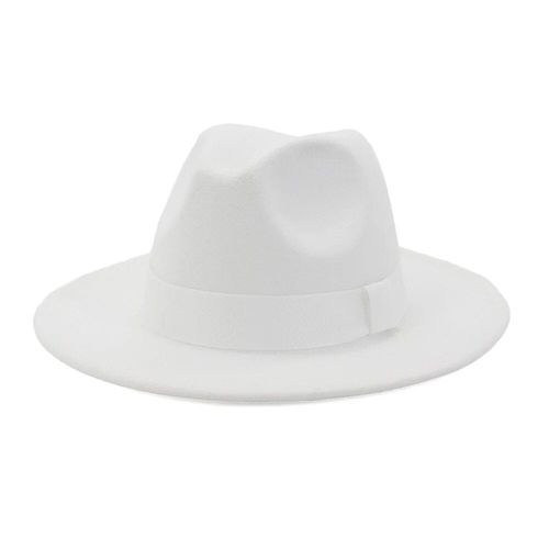 Qbhat-Chapeau Fedora Jazz En Feutre De Laine Pour Hommes Et Femmes,Chapeau De Mariage Trilby,Bord Large,Vert Citron,Couleur Unie