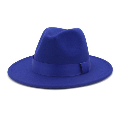 Qbhat-Chapeau Fedora Jazz En Feutre De Laine Pour Hommes Et Femmes,Chapeau De Mariage Trilby,Bord Large,Vert Citron,Couleur Unie