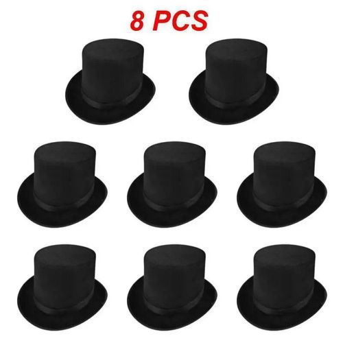 Chapeau Haut De Forme Noir Pour Costume De Magicien,Casquettes Pour Spectacle,Pièces De Théâtre,Comédies Musicales,Chapeaux Plats Bretons,Adultes Et Enfants,Nouvelle Mode