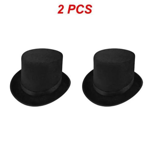 Chapeau Haut De Forme Noir Pour Costume De Magicien,Casquettes Pour Spectacle,Pièces De Théâtre,Comédies Musicales,Chapeaux Plats Bretons,Adultes Et Enfants,Nouvelle Mode