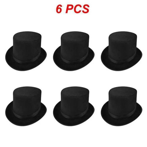 Chapeau Haut De Forme Noir Pour Costume De Magicien,Casquettes Pour Spectacle,Pièces De Théâtre,Comédies Musicales,Chapeaux Plats Bretons,Adultes Et Enfants,Nouvelle Mode