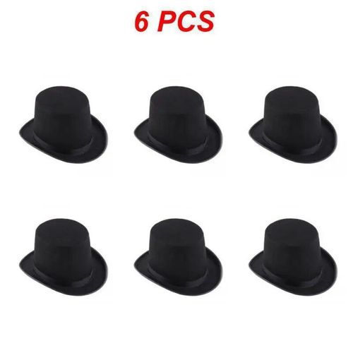 Chapeau Haut De Forme Noir Pour Costume De Magicien,Casquettes Pour Spectacle,Pièces De Théâtre,Comédies Musicales,Chapeaux Plats Bretons,Adultes Et Enfants,Nouvelle Mode