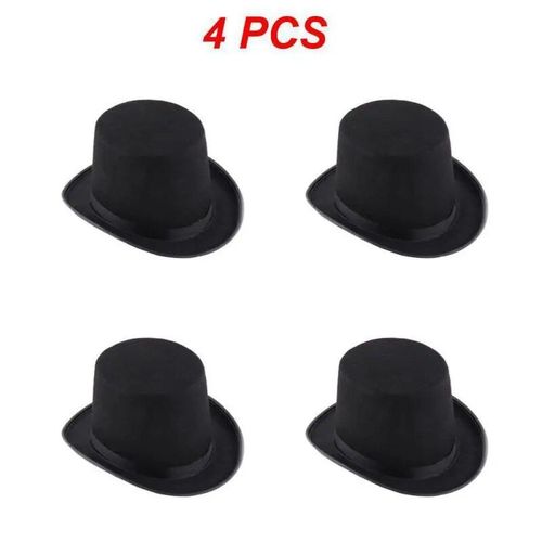 Chapeau Haut De Forme Noir Pour Costume De Magicien,Casquettes Pour Spectacle,Pièces De Théâtre,Comédies Musicales,Chapeaux Plats Bretons,Adultes Et Enfants,Nouvelle Mode
