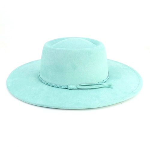 Chapeaux Fedora En Daim Concave À Large Bord Pour Hommes Et Femmes,Chapeaux Classiques En Feutre Pour La Fête,Chapeaux D'église,Robe De Mariée,Canotier,Casquette De Jazz,Haut De 10cm