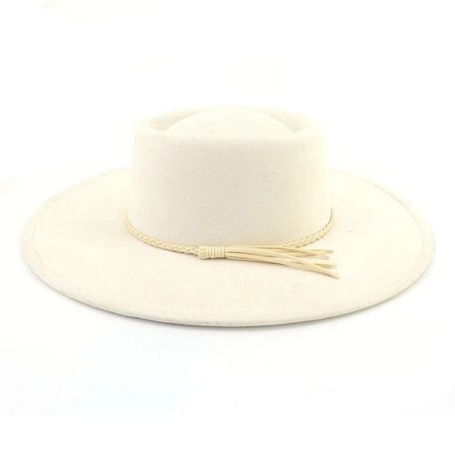 Chapeaux Fedora En Daim Concave À Large Bord Pour Hommes Et Femmes,Chapeaux Classiques En Feutre Pour La Fête,Chapeaux D'église,Robe De Mariée,Canotier,Casquette De Jazz,Haut De 10cm