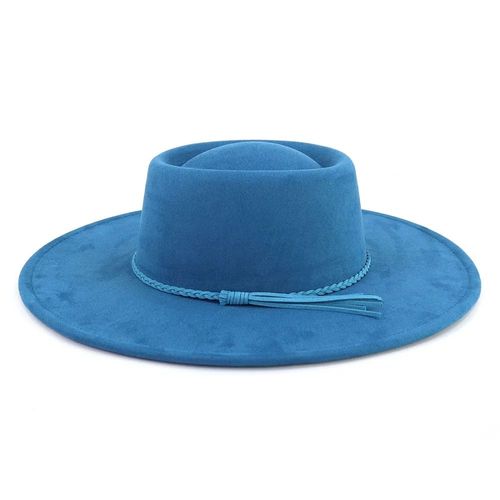 Chapeaux Fedora En Daim Concave À Large Bord Pour Hommes Et Femmes,Chapeaux Classiques En Feutre Pour La Fête,Chapeaux D'église,Robe De Mariée,Canotier,Casquette De Jazz,Haut De 10cm