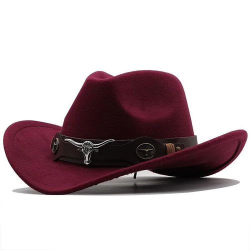 Chapeau De Cowboy Western En Laine Noire Pour Homme Et Femme,Gentleman,Jazz,Sombrero,Zones,Casquette Papa,Taille 56-58cm