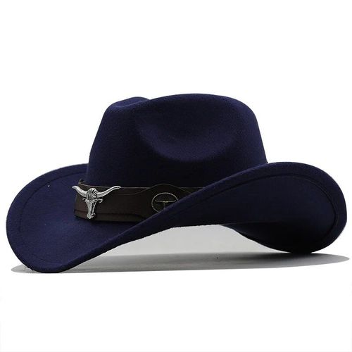 Chapeau De Cowboy Western En Laine Noire Pour Homme Et Femme,Gentleman,Jazz,Sombrero,Zones,Casquette Papa,Taille 56-58cm