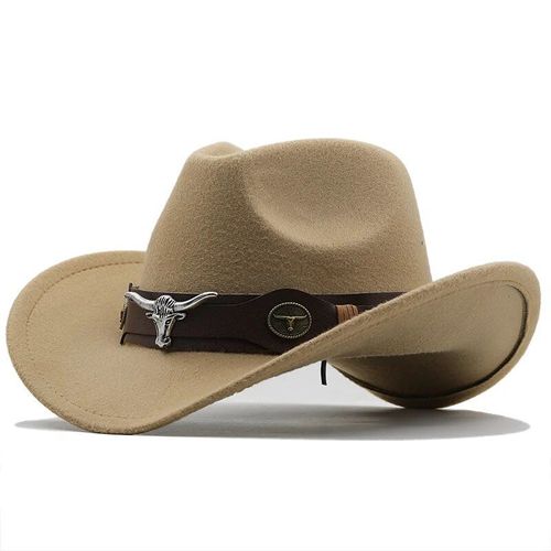 Chapeau De Cowboy Western En Laine Noire Pour Homme Et Femme,Gentleman,Jazz,Sombrero,Zones,Casquette Papa,Taille 56-58cm