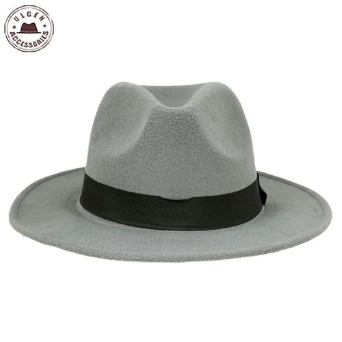 Chapeau Fedora Vintage En Cachemire À Large Bord Pour Femme,Casquette En Feutre,Melon,Jazz,Plage,Église,Hiver