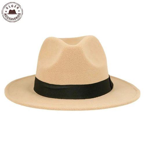 Chapeau Fedora Vintage En Cachemire À Large Bord Pour Femme,Casquette En Feutre,Melon,Jazz,Plage,Église,Hiver