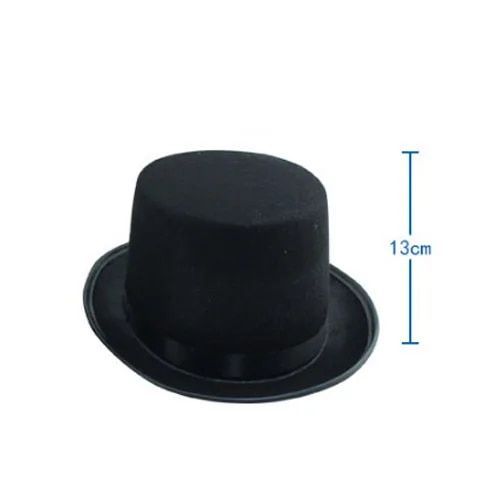 Chapeau Haut De Forme Noir Pour Costume De Magicien,Casquettes Pour Spectacle,Pièces De Théâtre,Comédies Musicales,Chapeaux Plats Bretons,Adultes Et Enfants,Nouvelle Mode
