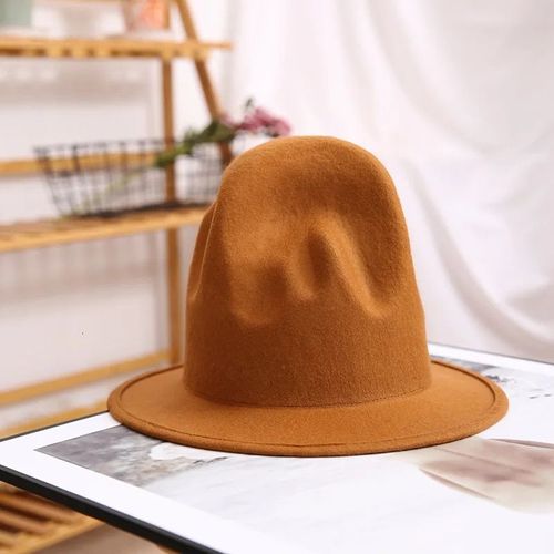 Pharrell-Chapeau Fedora En Feutre Pour Homme Et Femme,Couvre-Chef Noir,Laine Australienne