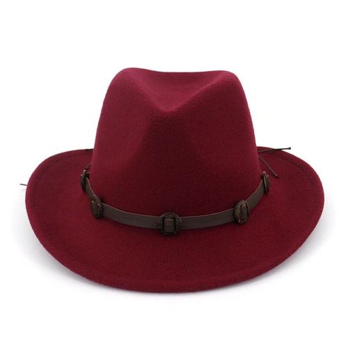 Chapeaux De Cowboy Occidental Fedora,Nouvelle Mode,Avec Décor De Ceinture Fait À La Main,Pour Hommes Et Femmes,Chapeau Trilby Pour Carnaval Jazz