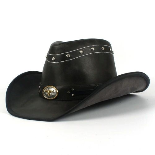 Chapeau De Cowboy Occidental En Cuir Pour Hommes,Casquette De Jazz,Papa,Église Fedora,Sombrero Hombre,Grande Taille Xxl