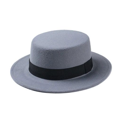 Lianji-Chapeau Melon En Feutre De Laine Pour Enfant,Haut Nar,Vintage,Rétro,Élégant,Plat,Breton,Porkhelicopter,Pork Pie,Taille Unique,54cm
