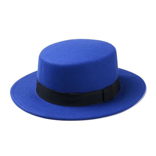 Lianji-Chapeau Melon En Feutre De Laine Pour Enfant,Haut Nar,Vintage,Rétro,Élégant,Plat,Breton,Porkhelicopter,Pork Pie,Taille Unique,54cm