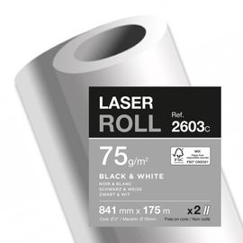 Clairefontaine Lot De 2 Bobines Traceur Laser 75g Lz 841mm X 175m Blanc