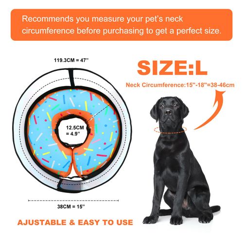 Collier De Protection Pour Animaux De Compagnie,Cônes Gonflables Anti-Morsure,Collier De Récupération Réglable Pour Grands Chiens,Collier De Cou Après La Propor - Type L