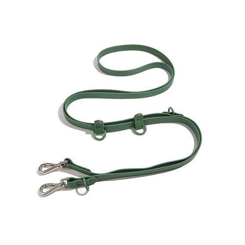 Laisse En Pvc Imperméable À Double Tête Pour Chien,Laisses En Caoutchouc Pour Animaux De Compagnie,Chiot,Entraînement À La Marche En Plein Air,Ulde Traction Souple À - Type Vert Militaire-2.5mx19mm