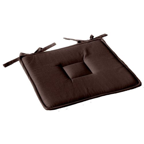 Galette De Chaise Plate Panama - 40 Cm X 40 Cm - Marron Chocolat Fondant
