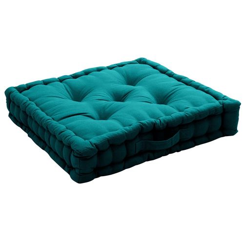 Coussin De Sol Panama Avec Poignée - 50 Cm X 50 Cm - Vert Émeraude