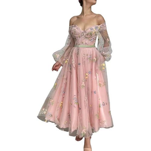 Eververpatients-Robe D'été Cool Degradpink,Zones De Longueur De Rinçage,Maille De Fleurs,Manches Longues En Dentelle Sukienki,Effet De Levier,Wp9729
