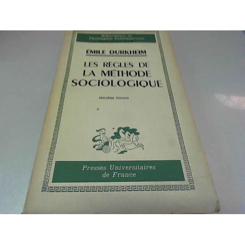 #36930 Emile Durkheim, Les Règles De La Méthode Sociologique