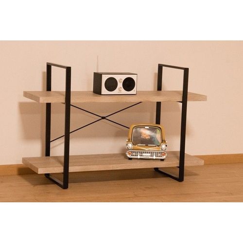 Étagère Shelves Type Industrielle Bois Et Métal 2 Niveaux.