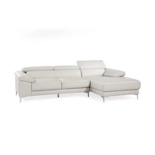 Canapé D'angle En Cuir Solange - Blanc - Angle Droit