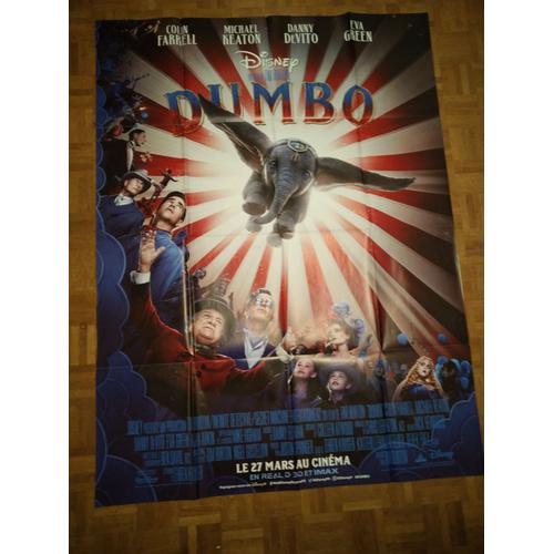 Dumbo Affiche Originale De Cinéma Un Film De Tim Burton Avec Colin Farrell, Michael Keaton, Danny Devito, Eva Green, Finley Hobbins, Nico Parker Walt Disney 160*120 2019