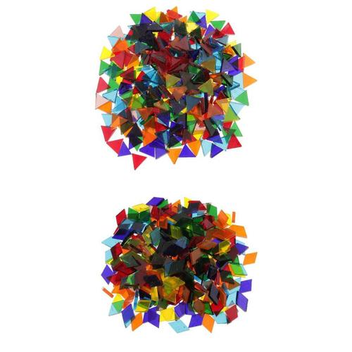 500pcs Multicolores Losange Losange Losange En Verre Clair Carreaux De D'artisanat