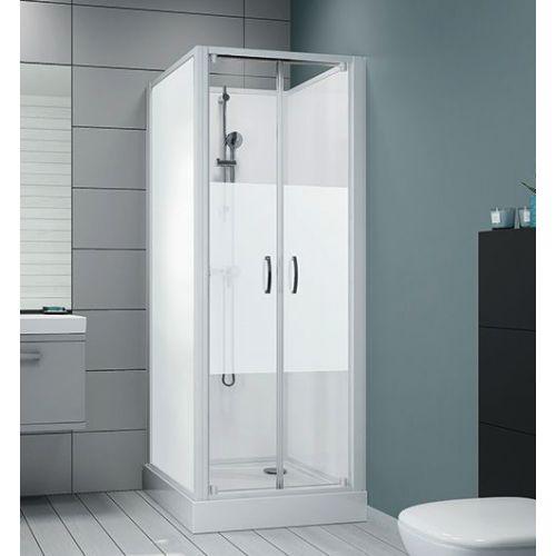 Cabine de douche - Surf 6 - 70 x 70 cm - Portes battantes sérigraphiées LEDA