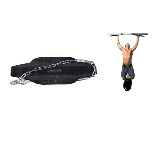 Ceinture D'haltérophilie En Néoprène Épais, Avec Chaîne De Trempage, Pour Tirer Le Menton Vers Le Haut, Fitness, Musculation, Gymnastique