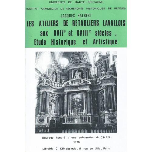 Les Ateliers De Rétabliers Lavallois Aux 17è Et 18è Siècles