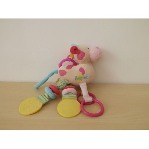 Doudou Vache Rose Anneau Baby Nat'