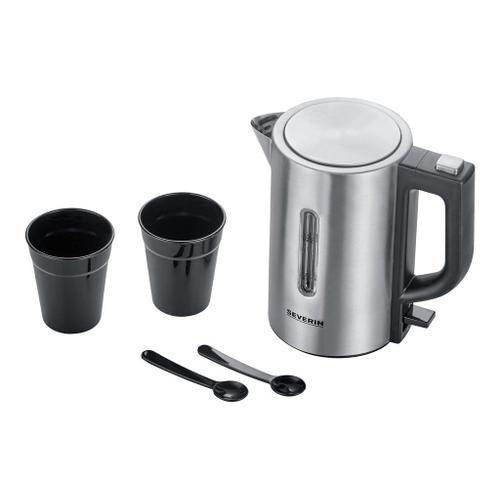 SEVERIN WK 3647 Mini Travel - Bouilloire - 0.5 litres - 1.1 kWatt - noir/inox brossé