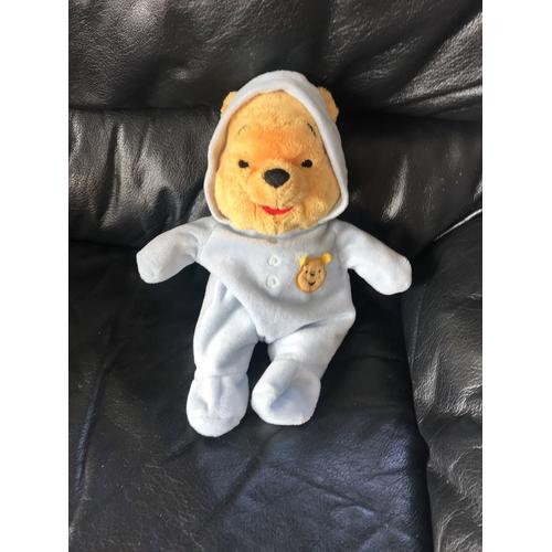 Doudou Peluche Disney Nicotoy Simba Winnie Jaunecombinaison Pyjama Bleu 29 Cm