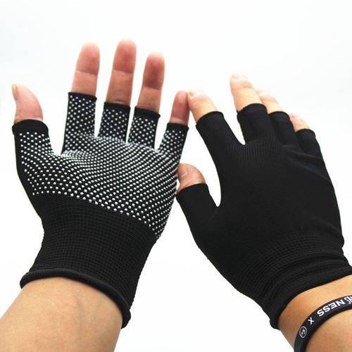 Gants Antidérapants Tricotés, Respirant, Demi-Doigt, Équitation, Cyclisme, Vtt, Randonnée, Fitness