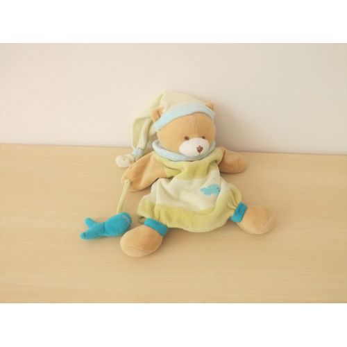 Doudou Ours Beige Vert Bleu Poisson Doudou Et Compagnie