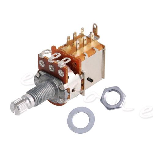 Potentiomètre A500k, Interrupteur De Poussée Et De Traction Cannelé, Pot Dpdt, Arbre De 18mm, Pièces De Volume Pour Guitare Électrique