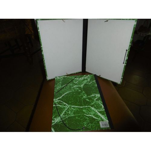 Carton A Dessin Marbré Vert À Élastiques 250x325mm Cartorel 625 Lot De 2