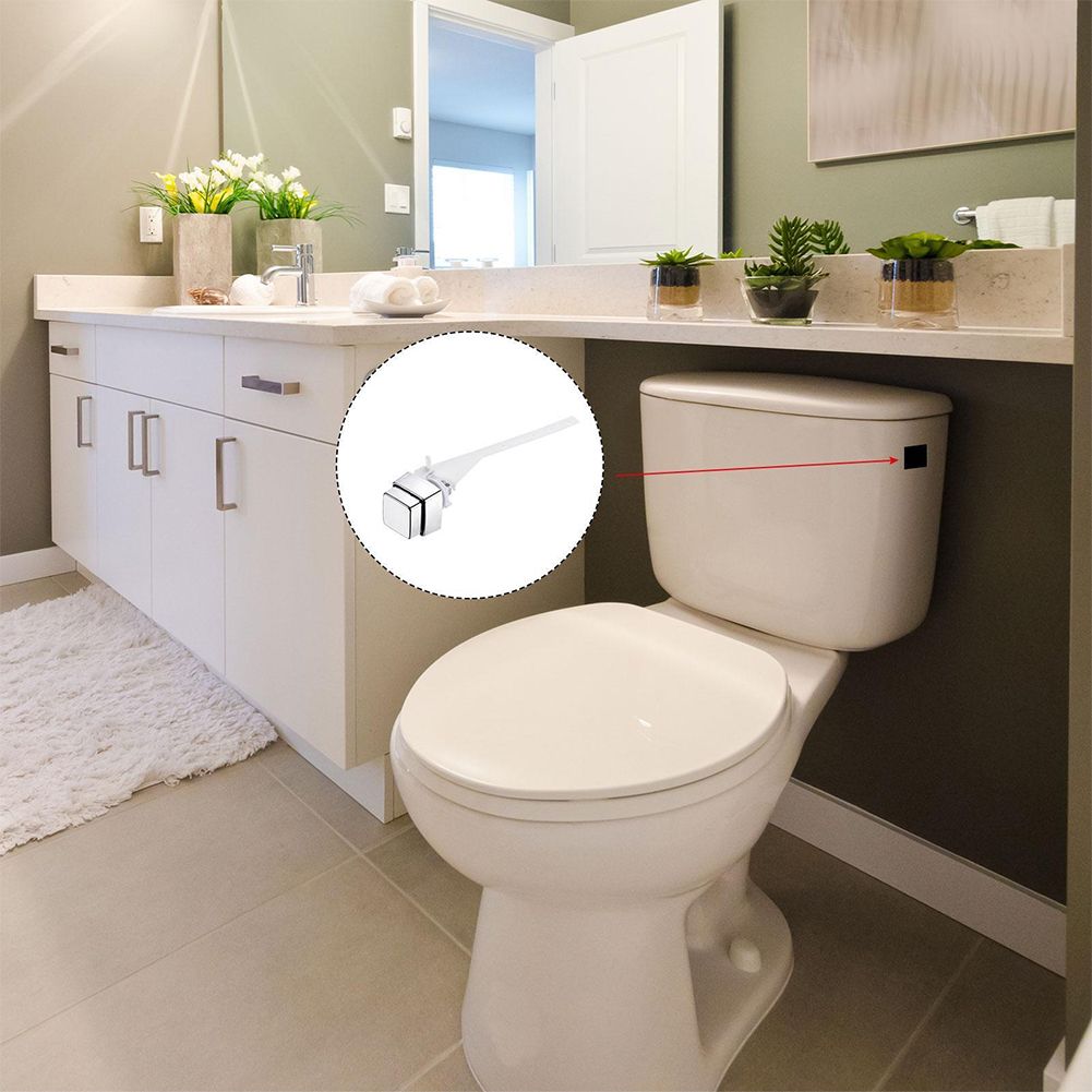 Poigne de levier de chasse de toilette,bouton poussoir lat... - 2