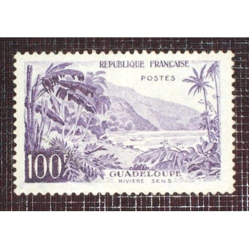 France N° 1194 Neuf Sans Gomme De 1959 - 100f Violet « Rivière Sens, À La Guadeloupe » - Pour Info, Cote Du Timbre Neuf Avec Charnière 19,50 Euros