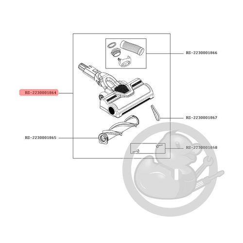 Electro-brosse complet gris aspirateur Air Force Rowenta RS-2230001864
