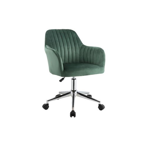 Chaise De Bureau - Velours - Vert - Hauteur Réglable - Eleana